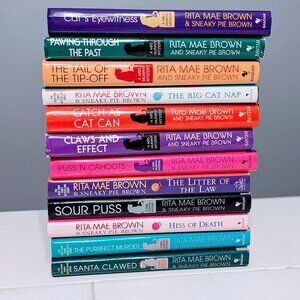 New Lot of 12 Rita Mae Brown Mrs Murphy Mystery Sneaky Pie Brown HC 1st Editions